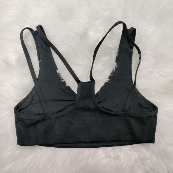 Alo Activewear Black Ribbed Polyester/Elastane Sports Bra Women's Size Small - Picture 3 of 8
